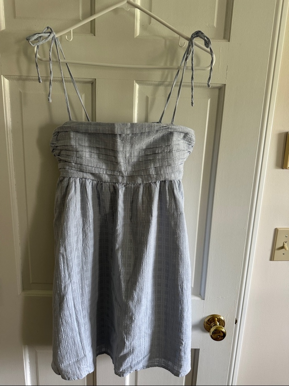 Hollister Pale Blue Smocked-Top Sundress